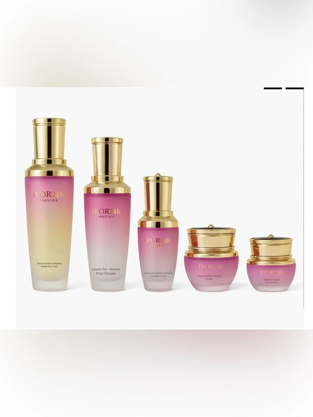 NWT D'OR24K Prestige Age Reverse Retinol Collection 5-Piece Gift Set Box
